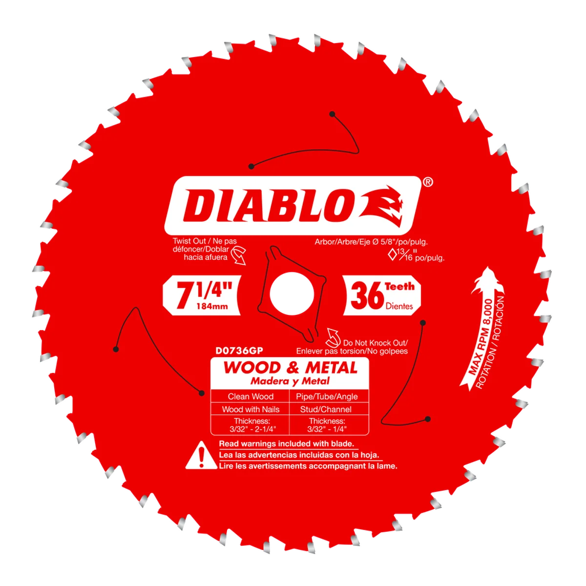 Diablo D07360P 36T Wood and Metal saw blade